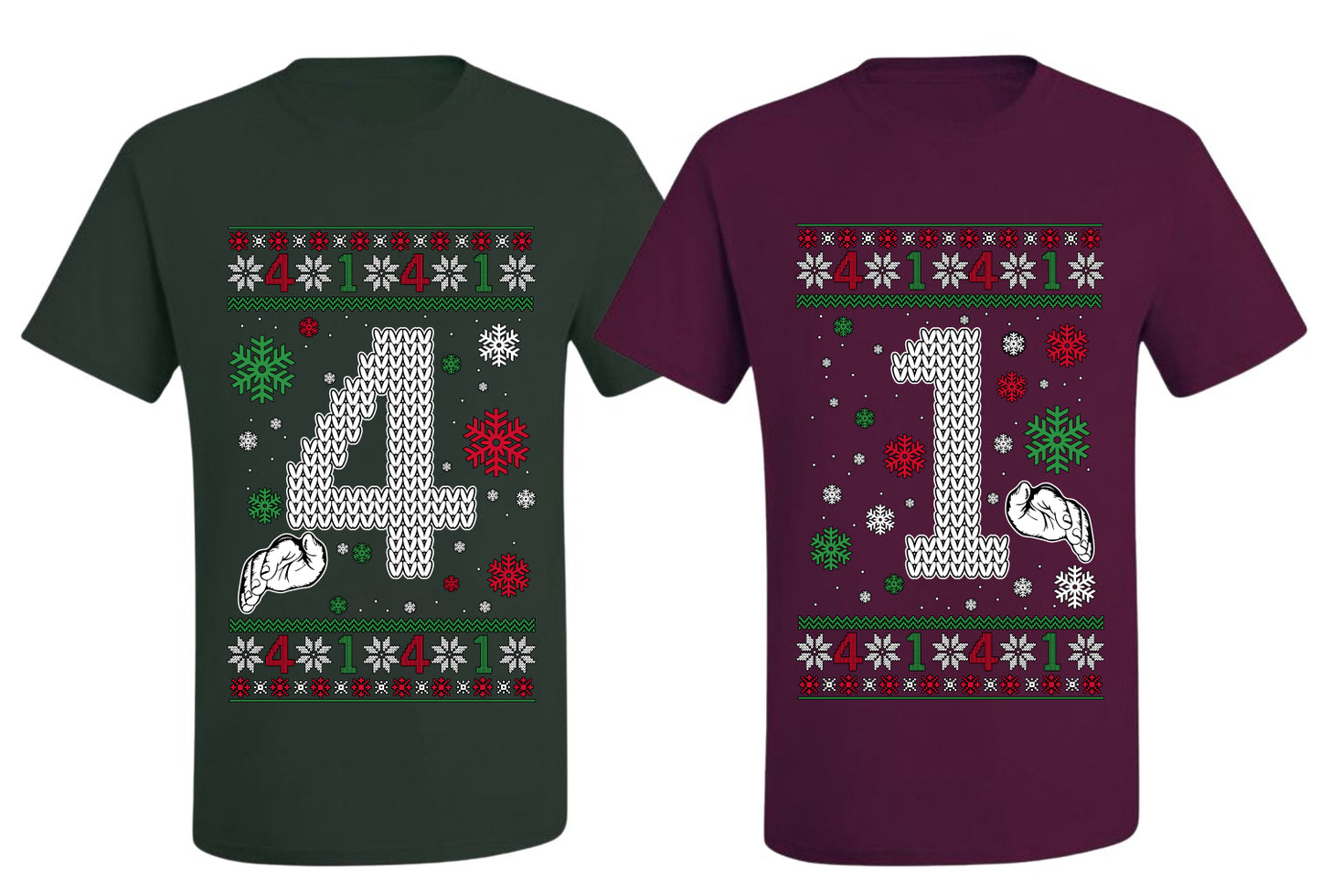 41 Combination Sweater Girlfriend Boyfriend Gift His and Hers Matching Ugly Christmas Couple T-Shirt