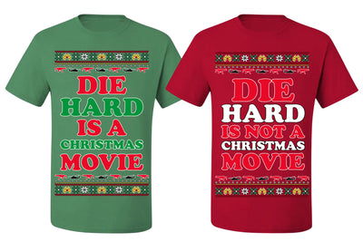 Die Hard is a Not Christmas Movie | McClane Nakatomi Matching His and Hers Couples Shirt Girlfriend Boyfriend Gift His and Hers Matching Ugly Christmas Couple T-Shirt