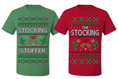 The Stocking, The Stocking Stuffer | Couples Cute Funny Girlfriend Boyfriend Gift His and Hers Matching Ugly Christmas Couple T-Shirt