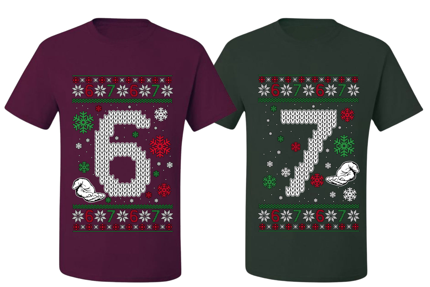 6 7 Meme Sweater Girlfriend Boyfriend Gift His and Hers Matching Ugly Christmas Couple T-Shirt