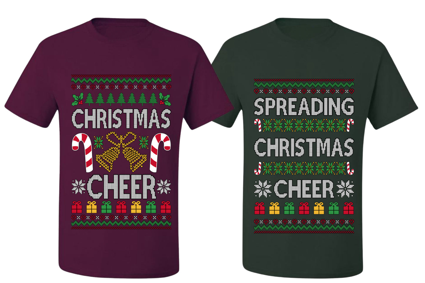 Spreading Christmas Cheer Sweater Girlfriend Boyfriend Gift His and Hers Matching Ugly Christmas Couple T-Shirt