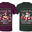 I Love To Stuff Her Stocking Jingle His Bells Sweater Girlfriend Boyfriend Gift His and Hers Matching Ugly Christmas Couple T-Shirt