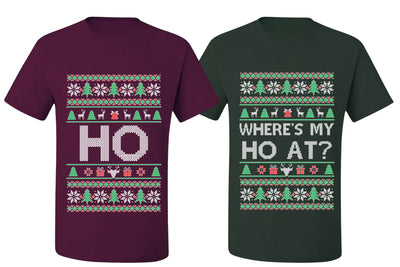 Where's My Ho At? Ho Sweater Girlfriend Boyfriend Gift His and Hers Matching Ugly Christmas Couple T-Shirt