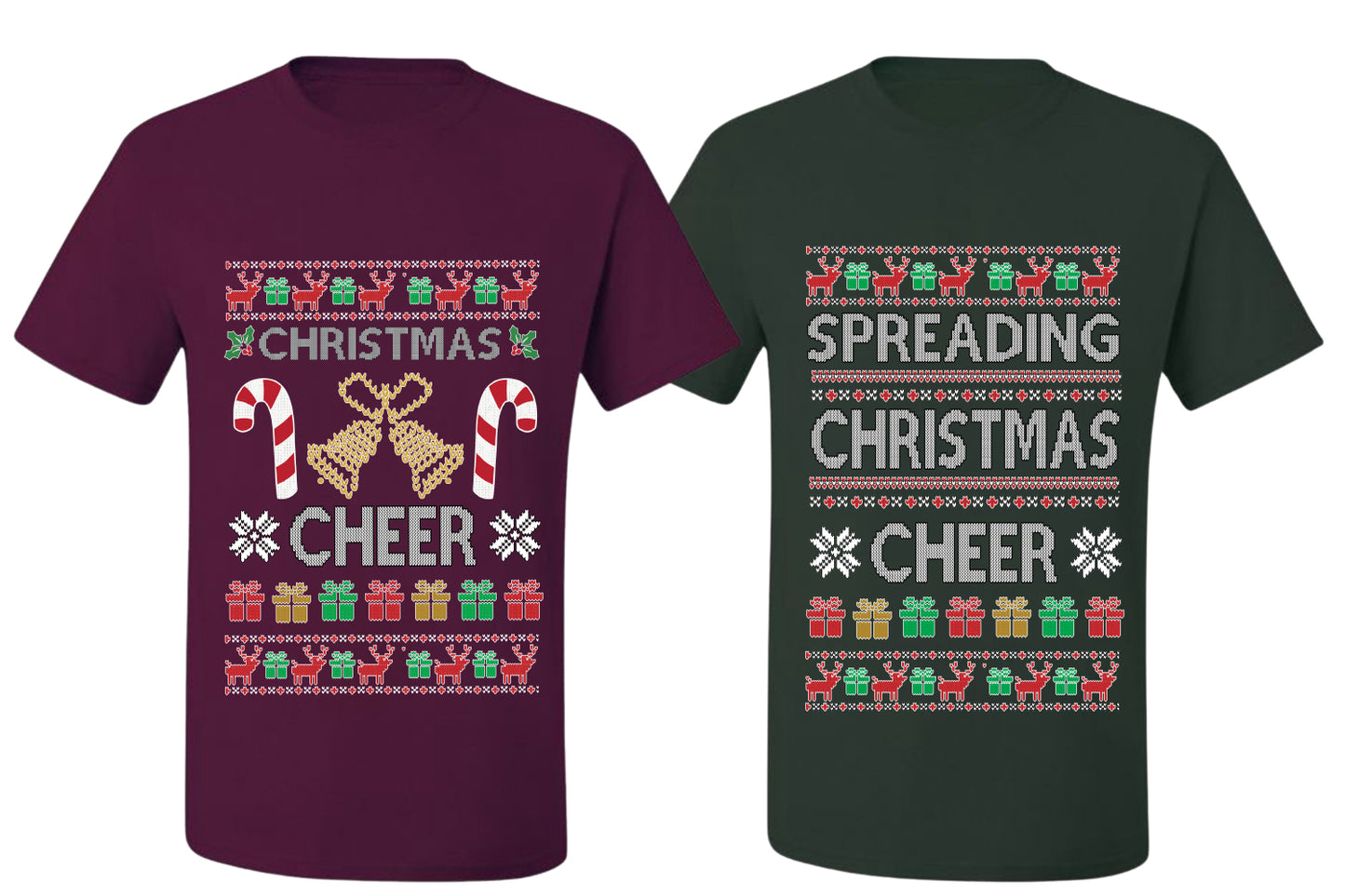 Spreading Christmas Cheer Sweater Girlfriend Boyfriend Gift His and Hers Matching Ugly Christmas Couple T-Shirt