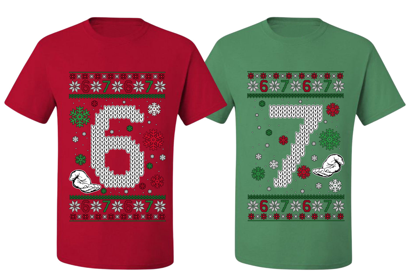 6 7 Meme Sweater Girlfriend Boyfriend Gift His and Hers Matching Ugly Christmas Couple T-Shirt