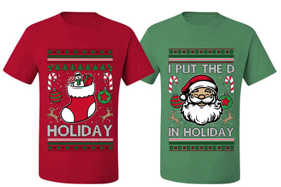 I Put The D In Holiday Sweater Girlfriend Boyfriend Gift His and Hers Matching Ugly Christmas Couple T-Shirt
