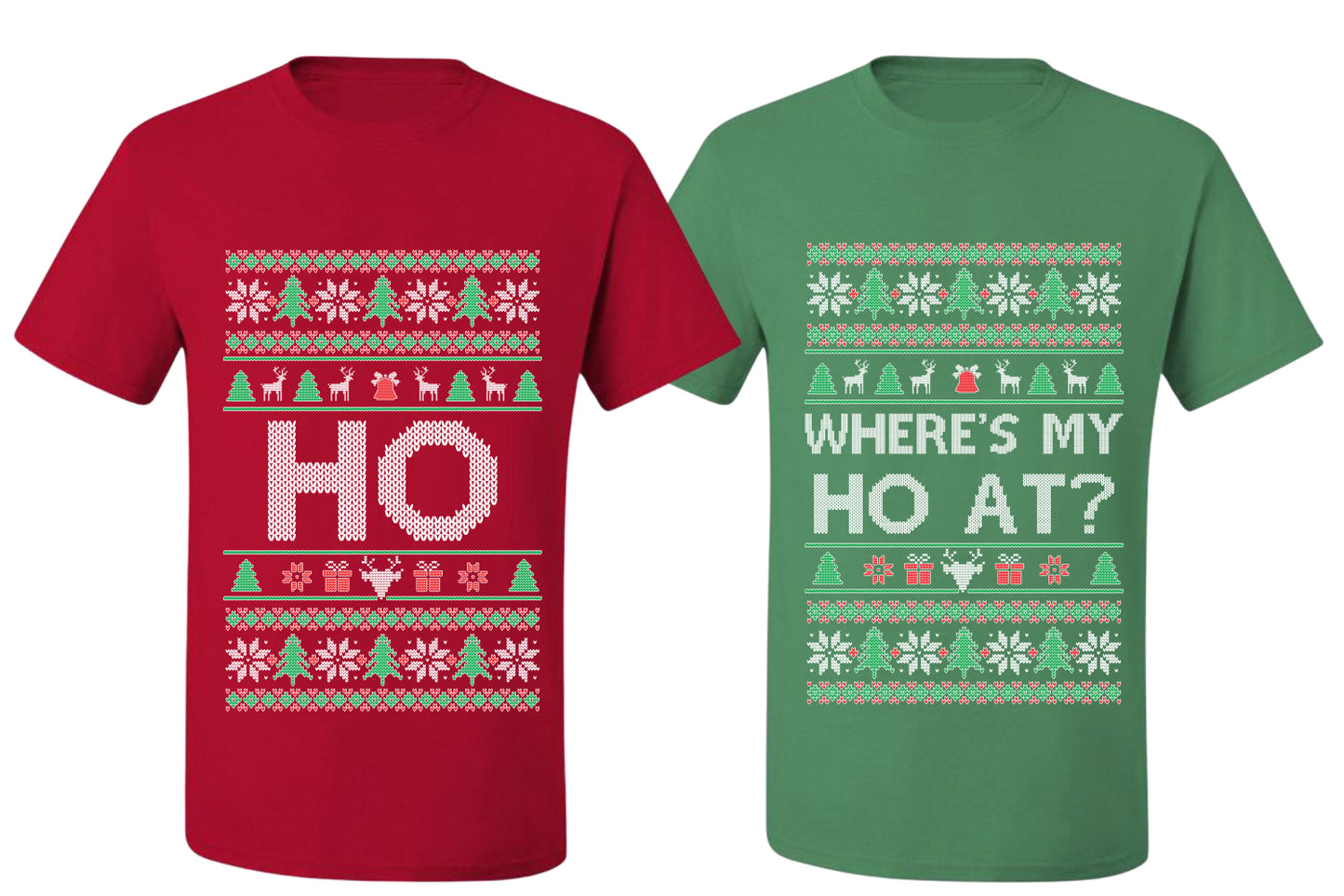 Where's My Ho At? Ho Sweater Girlfriend Boyfriend Gift His and Hers Matching Ugly Christmas Couple T-Shirt