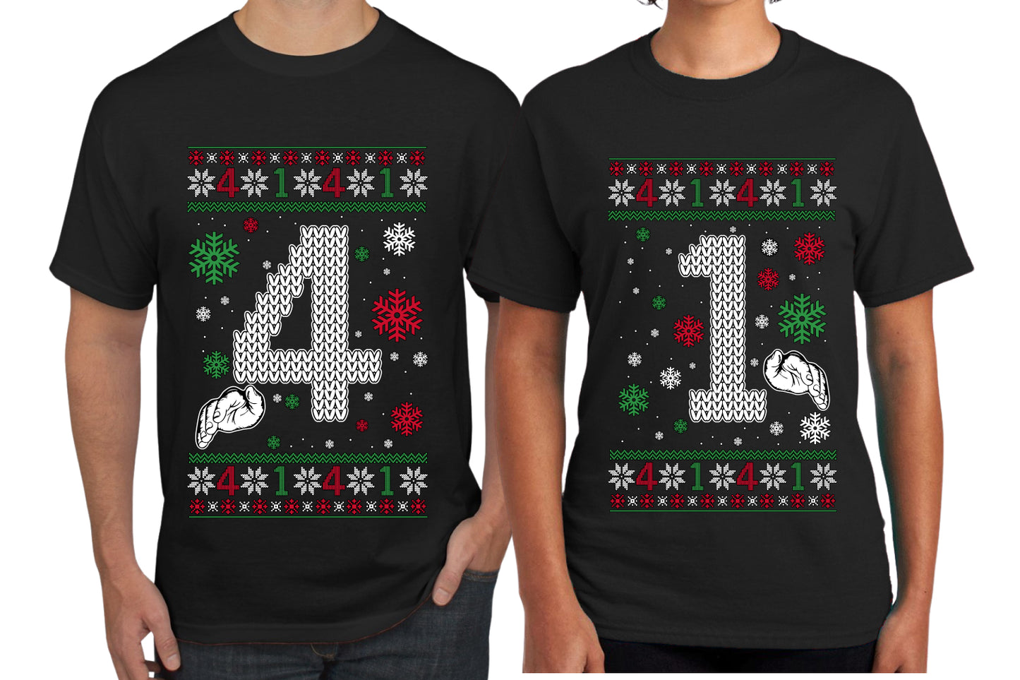 41 Combination Sweater Girlfriend Boyfriend Gift His and Hers Matching Ugly Christmas Couple T-Shirt