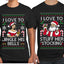 I Love To Stuff Her Stocking Jingle His Bells Sweater Girlfriend Boyfriend Gift His and Hers Matching Ugly Christmas Couple T-Shirt