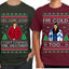 Damn Jackie I Can't Control the Weather, I'm Cold Too Funny Shirt Girlfriend Boyfriend Gift His and Hers Matching Ugly Christmas Couple T-Shirt