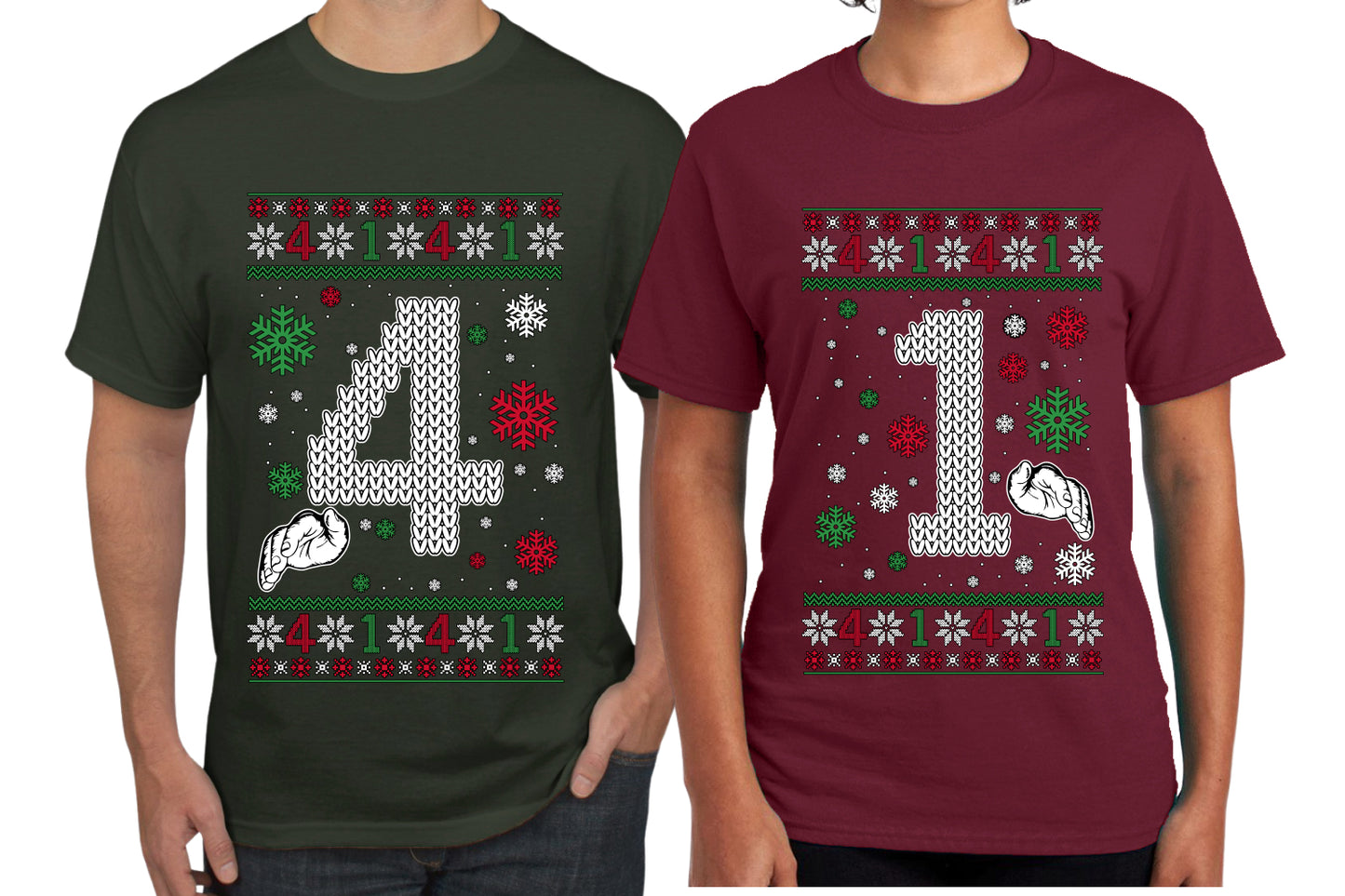 41 Combination Sweater Girlfriend Boyfriend Gift His and Hers Matching Ugly Christmas Couple T-Shirt