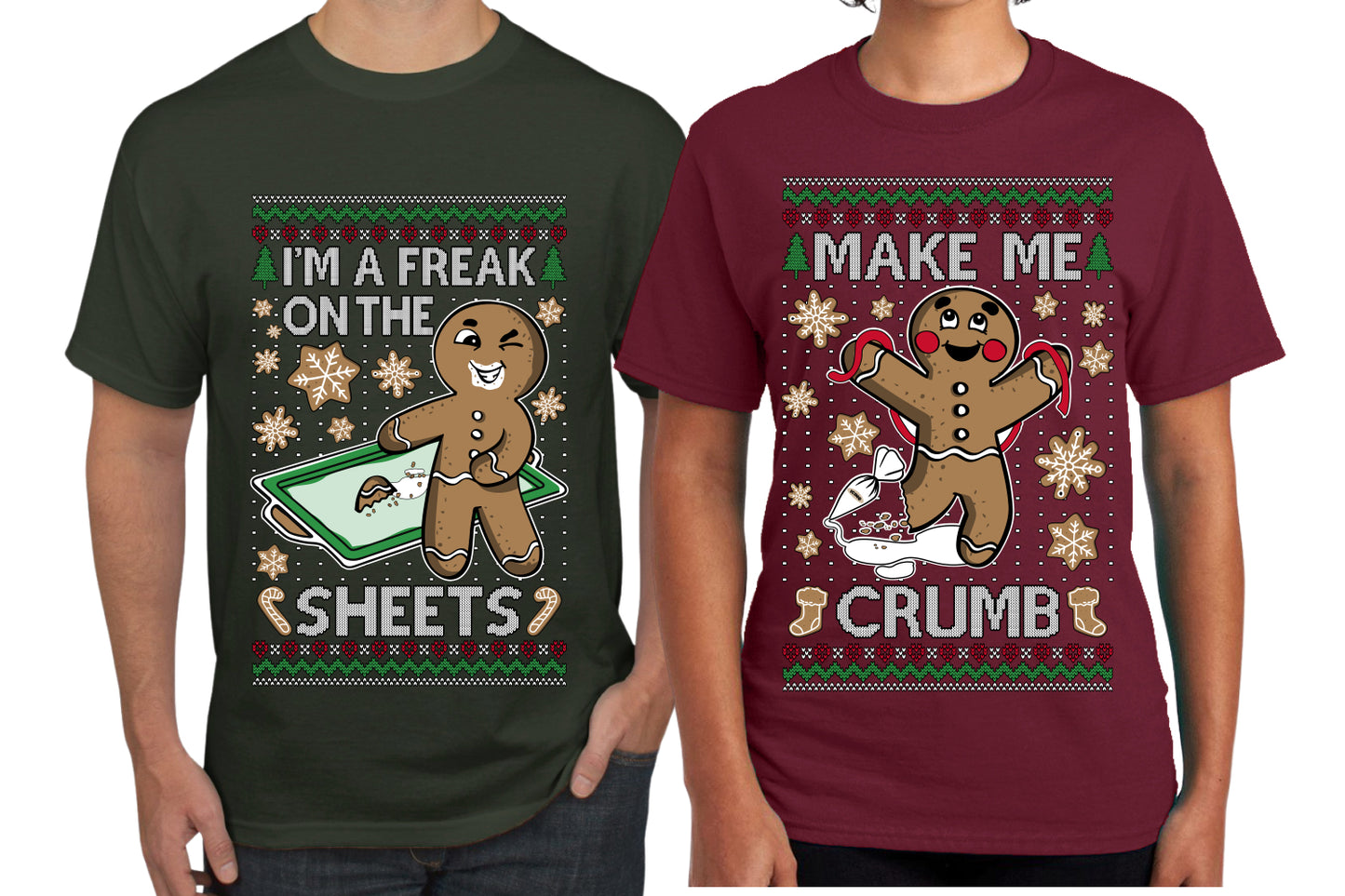 Freak On The Sheets Make Me Crumb Sweater Girlfriend Boyfriend Gift His and Hers Matching Ugly Christmas Couple T-Shirt