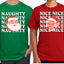 Naughty, Nice Santa Claus Mrs Claus Couples Shirt Girlfriend Boyfriend Gift His and Hers Matching Ugly Christmas Couple T-Shirt