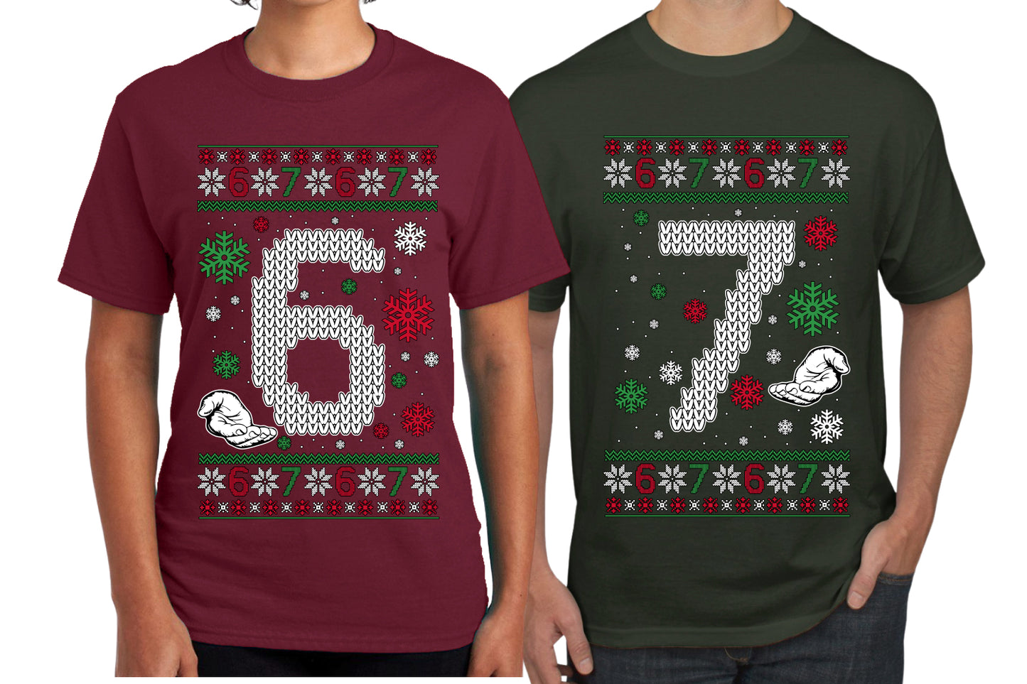 6 7 Meme Sweater Girlfriend Boyfriend Gift His and Hers Matching Ugly Christmas Couple T-Shirt