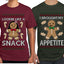 I Brought My Appetitie Lookin Like A Snack Sweater Girlfriend Boyfriend Gift His and Hers Matching Ugly Christmas Couple T-Shirt