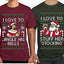 I Love To Stuff Her Stocking Jingle His Bells Sweater Girlfriend Boyfriend Gift His and Hers Matching Ugly Christmas Couple T-Shirt