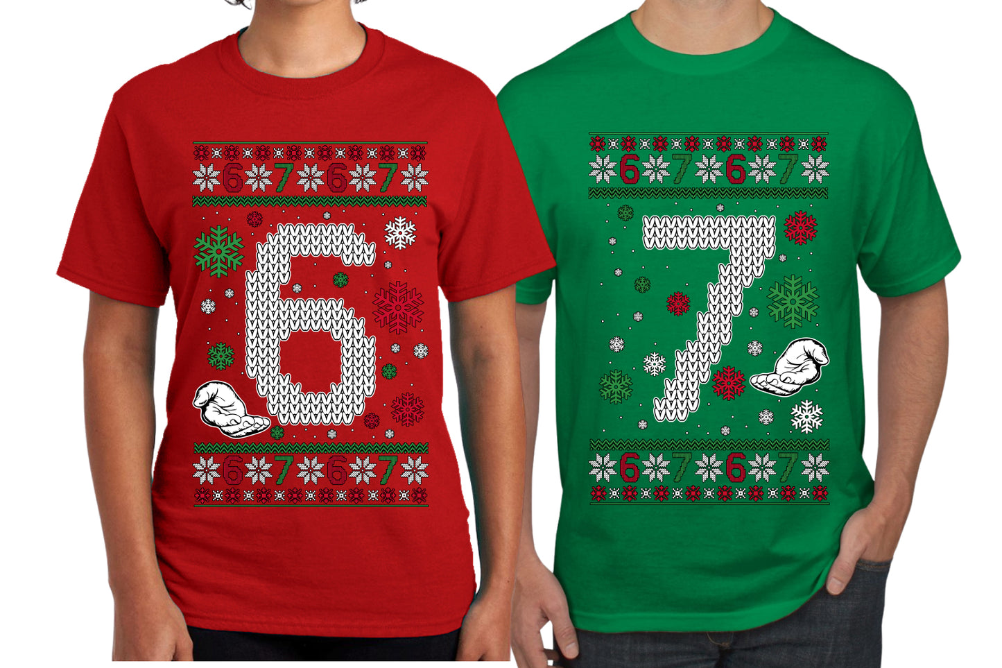 6 7 Meme Sweater Girlfriend Boyfriend Gift His and Hers Matching Ugly Christmas Couple T-Shirt