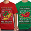 I Like To Jingle Her Bells, I Like To Ride His Sleigh Sweater Girlfriend Boyfriend Gift His and Hers Matching Ugly Christmas Couple T-Shirt