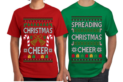 Spreading Christmas Cheer Sweater Girlfriend Boyfriend Gift His and Hers Matching Ugly Christmas Couple T-Shirt