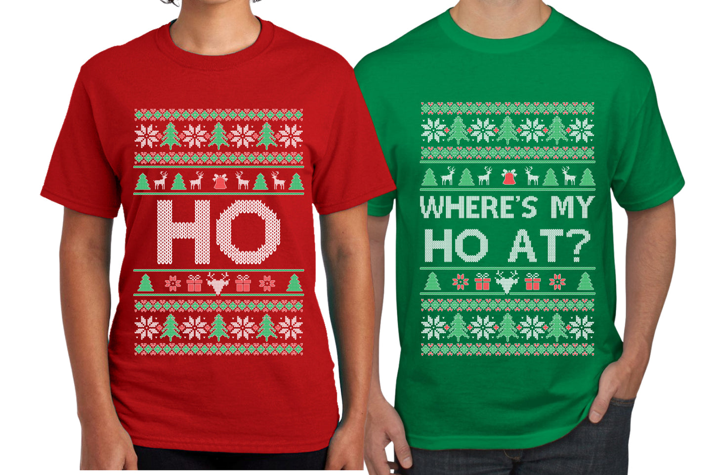 Where's My Ho At? Ho Sweater Girlfriend Boyfriend Gift His and Hers Matching Ugly Christmas Couple T-Shirt