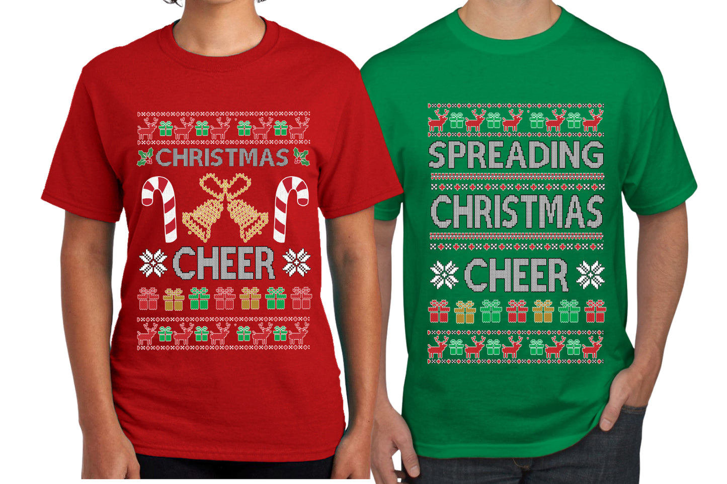 Spreading Christmas Cheer Sweater Girlfriend Boyfriend Gift His and Hers Matching Ugly Christmas Couple T-Shirt