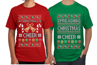 Spreading Christmas Cheer Sweater Girlfriend Boyfriend Gift His and Hers Matching Ugly Christmas Couple T-Shirt