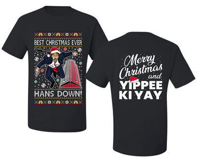 Die Hard Best Christmas Ever Hans Down Nakatomi, Clean Front and Back Unisex Ugly Christmas Sweater Men's T-Shirt