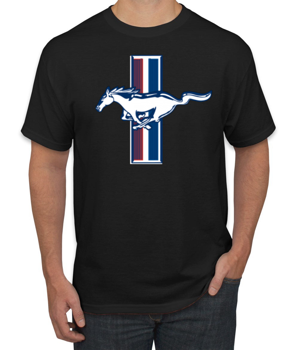 Ford Mustang Retro USA Vintage Logo Classic Bar Cars and Trucks Men's T-Shirt