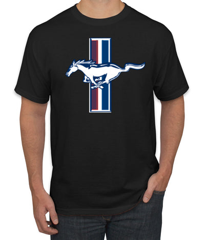 Ford Mustang Retro USA Vintage Logo Classic Bar Cars and Trucks Men's T-Shirt