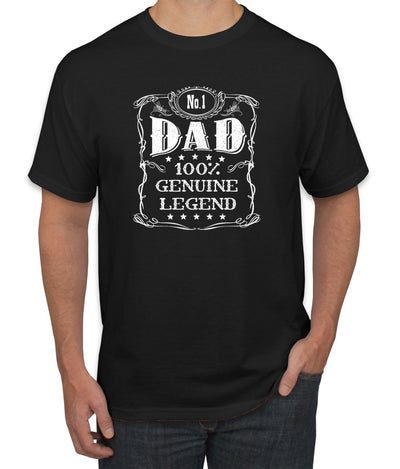 No. 1 Dad Genuine Legend T-Shirt - Best Dad T Shirt, Father's Day Gift from Daughter Son, for Husband Father's Day Men's T-Shirt