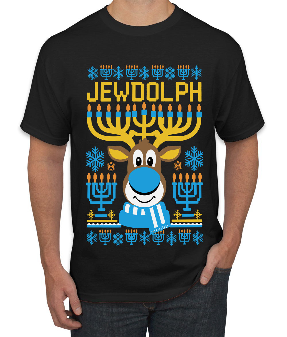 Jewdolph, Jewish Reindeer, Ugly Christmas Sweater Unisex Men's T-Shirt