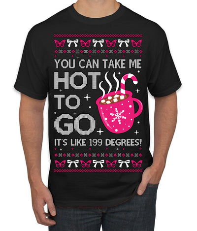 You Can Take Me Hot to Go, Hot Cocoa Viral Song Pop Music Ugly Christmas Sweater Men's T-Shirt