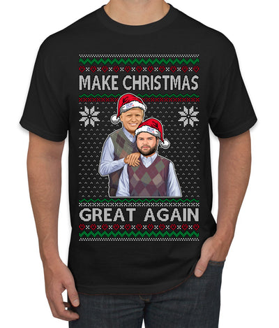 Make Christmas Great Again Trump Vance 2024 Movie Parody Ugly Christmas Sweater Men's T-Shirt