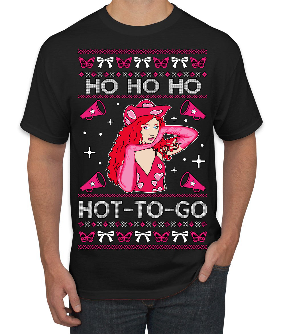 Ho Ho Ho Hot to Go, Viral Midwest Princess Song Dance Pop Star Concert Tour Merch Ugly Christmas Sweater Men's T-Shirt