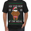 Ask Your Mom If I'm Real Funny Black Santa Claus Censored Ugly Christmas Sweater Men's T-Shirt