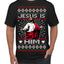 Jesus Is Him Funny Gen Z Viral Meme Shades Slang Ugly Christmas Sweater Men's T-Shirt