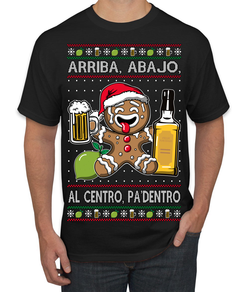 Arriba Abajo Al Centro Pa'Dentro Cheers to Health Salud Ugly Christmas Sweater Men's T-Shirt