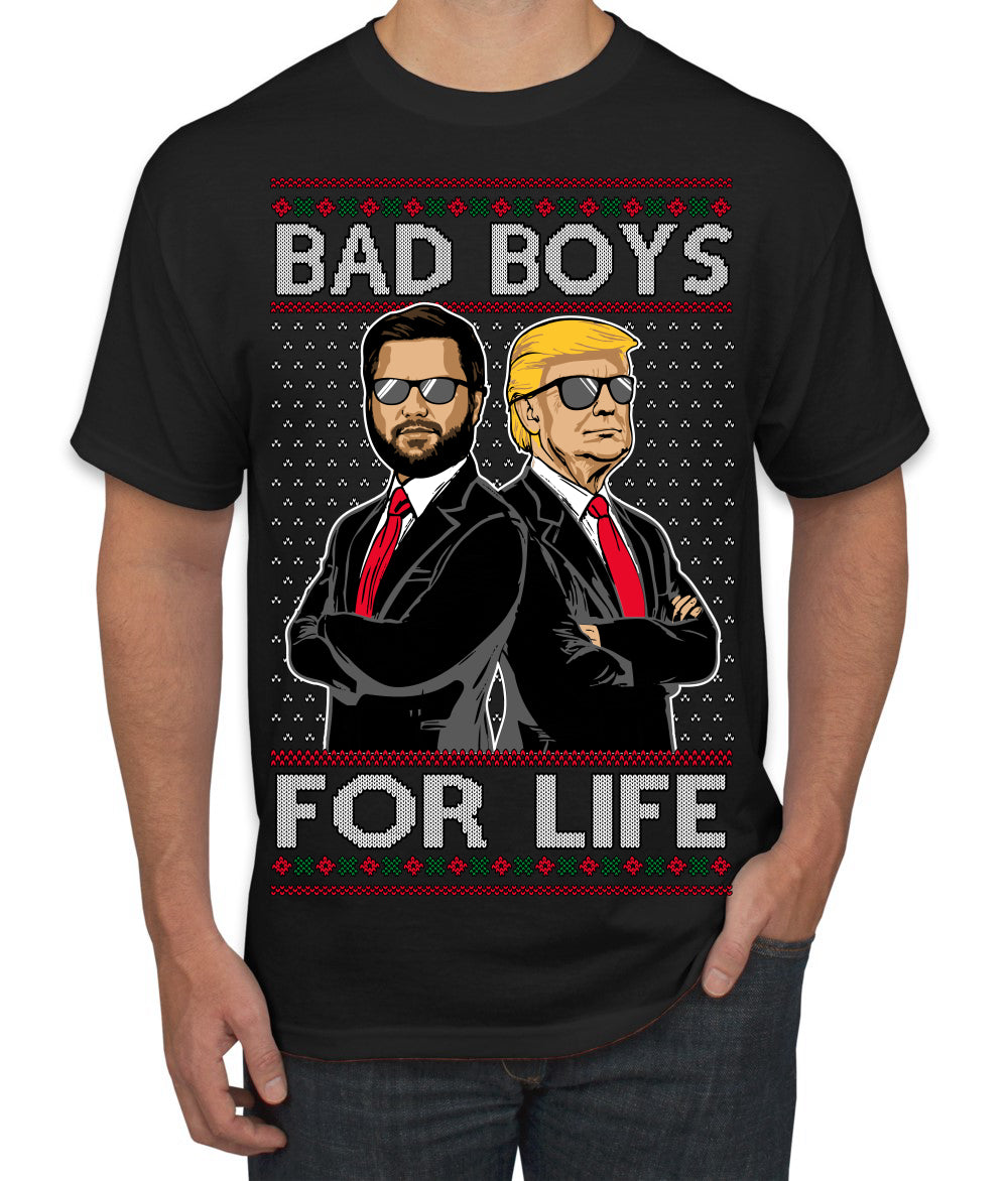Bad Boys for Life Donald Trump JD Vance Funny 90s Movie Ugly Christmas Sweater Men's T-Shirt