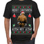 Merry Chrithmith Kith My Ath, Butt Viral Kiss My Ass Boxing Fight Meme Ugly Christmas Sweater Men's T-Shirt