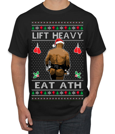 Lift Heavy Eat Ath Merry Chrithmith, Butt Viral Weightlifting Lifting Boxing Fight Meme Ugly Christmas Sweater Men's T-Shirt