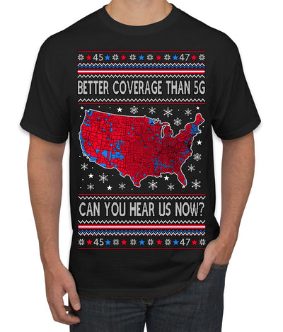 Trump 2024 Better Coverage than 5G Red Wave Landslide Ugly Christmas Sweater Men's T-Shirt