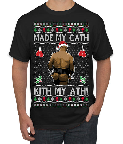 Made My Cath Kith My Ath, Funny Cash Money Viral Kiss My Ass Boxing Fight Meme, Men Women Ugly Christmas Sweater Men's T-Shirt