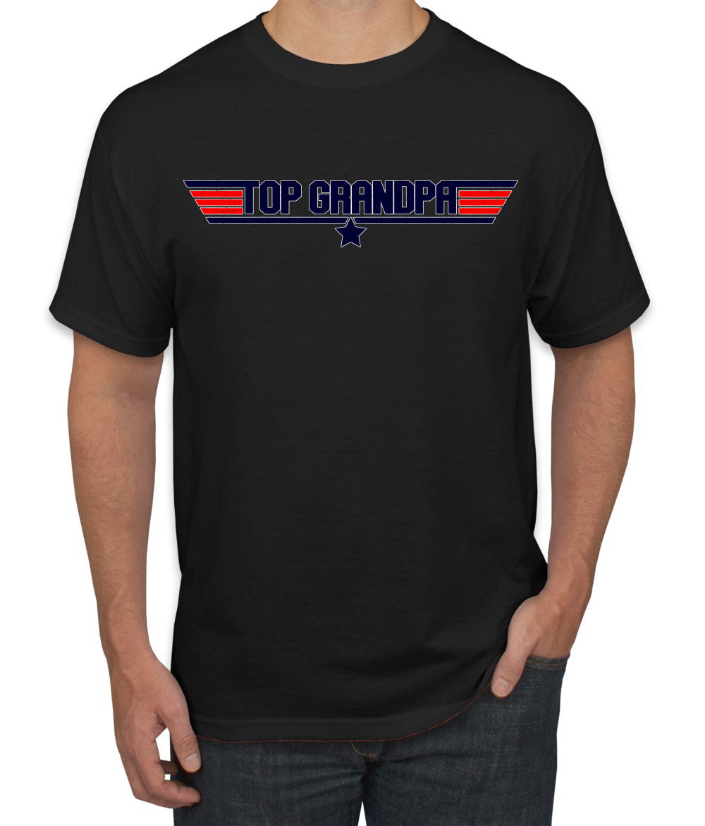 Top Grandpa Flight School Vintage 80s Aviation Humor Men's T-Shirt