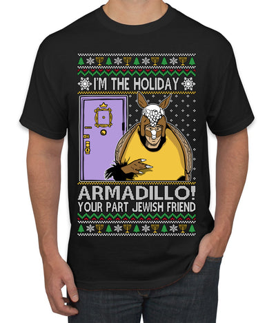 Holiday Armadillo Part Jewish TV Show Ugly Christmas Sweater Men's T-Shirt