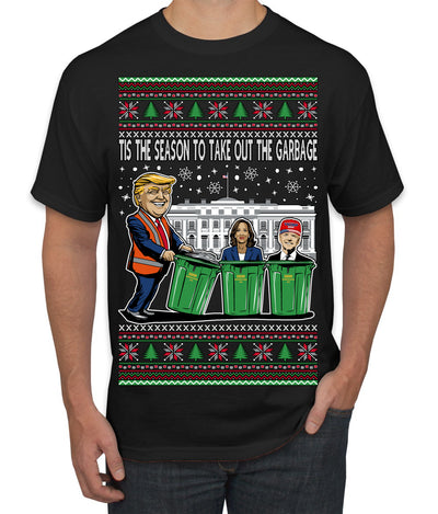 Tis the Season to Take Out the Garbage President Trump Ugly Christmas Sweater Men's T-Shirt