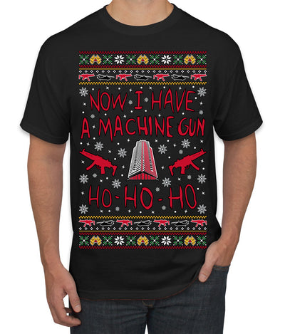 Now I Have a Machine Gun Ho Ho Ho Nakatomi Die Hard McClane Classic 80s Xmas Movie Ugly Christmas Sweater Men's T-Shirt