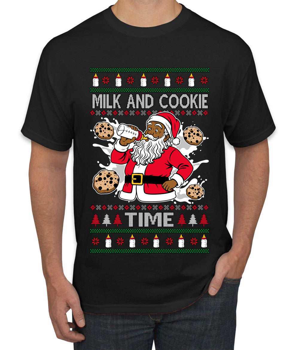 Milk And Cookie Time Christmas Sweater, Ugly Christmas Sweater Men's T-Shirt