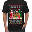 Here's A Big Package For You Black Santa Christmas Sweater, Ugly Christmas Sweater Men's T-Shirt
