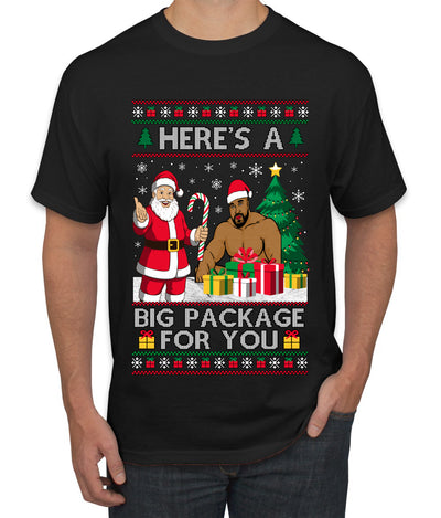 Here's A Big Package For You Santa Christmas Sweater, Ugly Christmas Sweater Men's T-Shirt