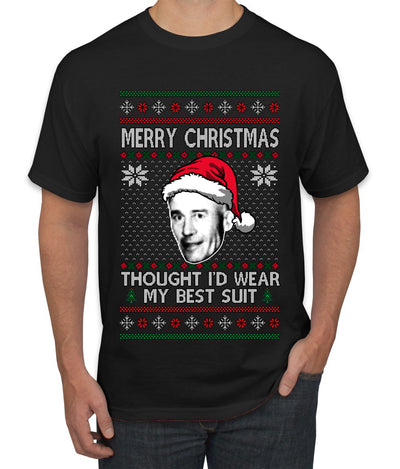 Thought I'd Wear My Best Suit Ed Gein, Ugly Christmas Sweater Men's T-Shirt